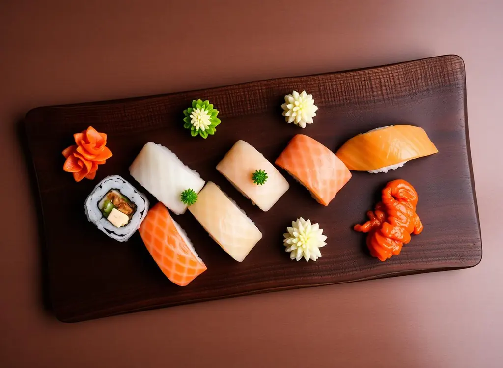 Prato de sushi em destaque
